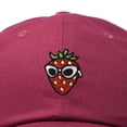 thumbnail image 2 of Dalix Strawberry Embroidered Cap Cotton Baseball Summer Cool Dad Hat Womens in Maroon, 2 of 5