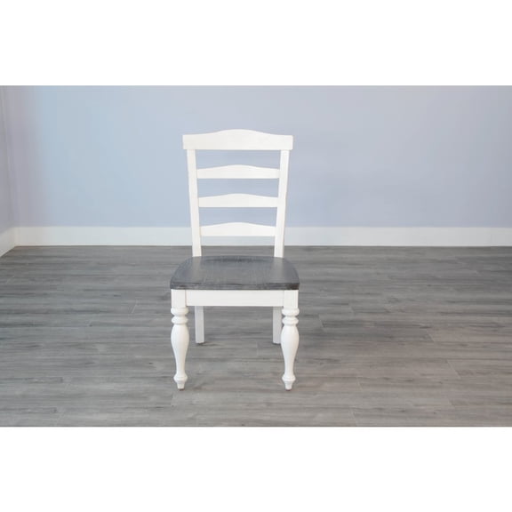 Sunny Designs Carriage House 41" Wood Ladderback Chair in White (Set of 2)