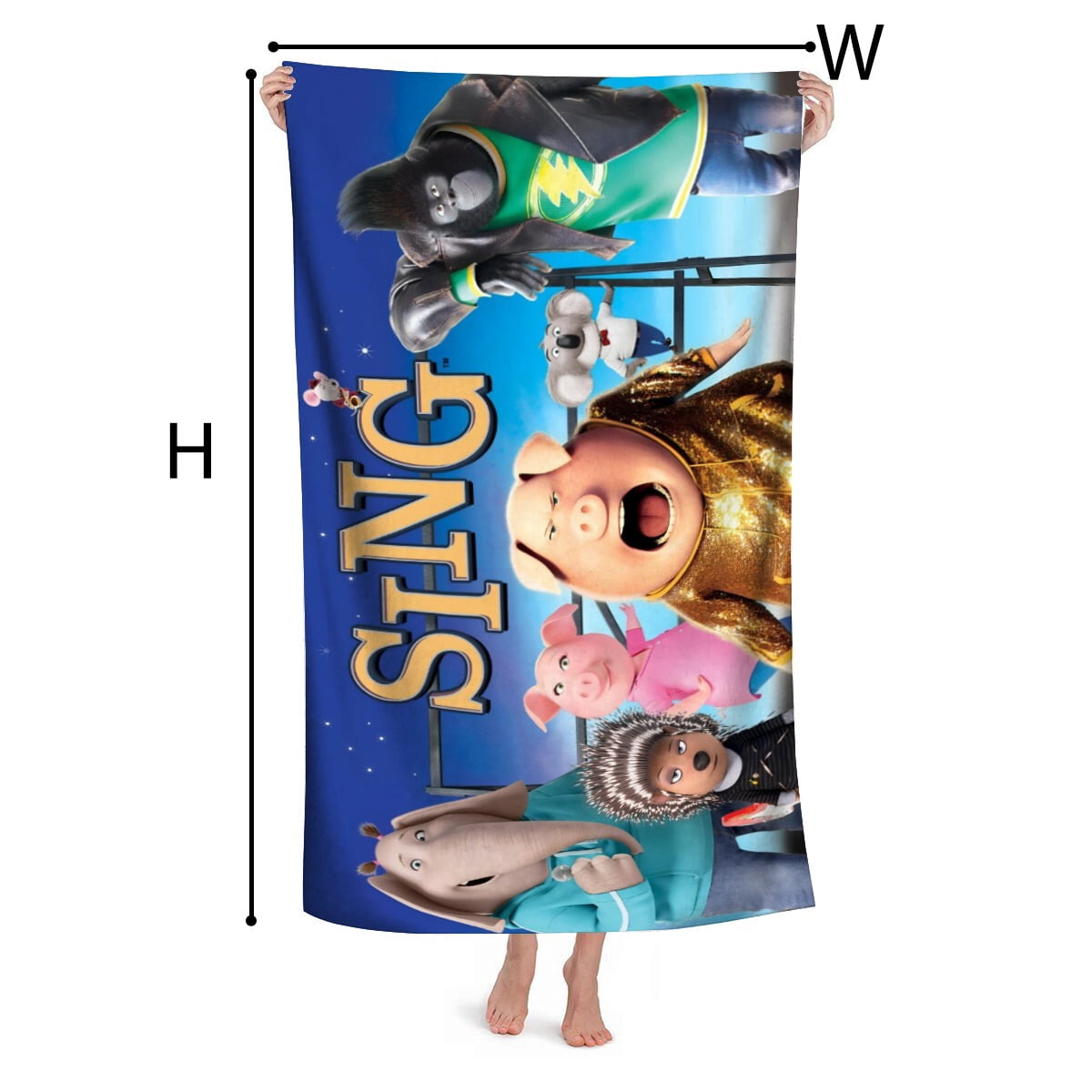 Beach Towel for Sing 2 Kids Boys Girs Gifts Quick Dry Pool Towels Sand Free Beach Blanket for Travel Camping Vacation Microfiber 30×60 inch