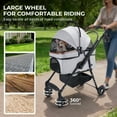 thumbnail image 3 of zyoiszvq 4-Wheeled Small Pet Stroller for Cats & Dogs,4 in 1 Foldable Pets Travel Carrier  with 360-Degree Swivel, 3 of 11