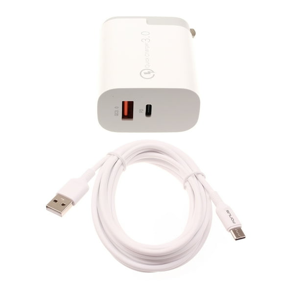 For Moto G Stylus 5G (2023) 36W PD Home Charger - Fast Type-C 6ft Long Cable USB-C Power Cord QC3.0 Adapter Wall for Motorola Moto G Stylus 5G (2023) Phone