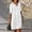 *White, variant on ClodeEU Women's Linen Blend Lace Trim 3/4 Sleeve V Neck Knee Length Dress ,Loose Fit Casual Dress White,Womens Plus XXL