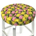 thumbnail image 6 of Goofa Tulips Flowers Printed Stool Covers Round, Waterproof Round Bar Stool Covers Anti-Slip Round Bar Stool Seat Cover with Elastic Bands Durable -14 inch, 6 of 7