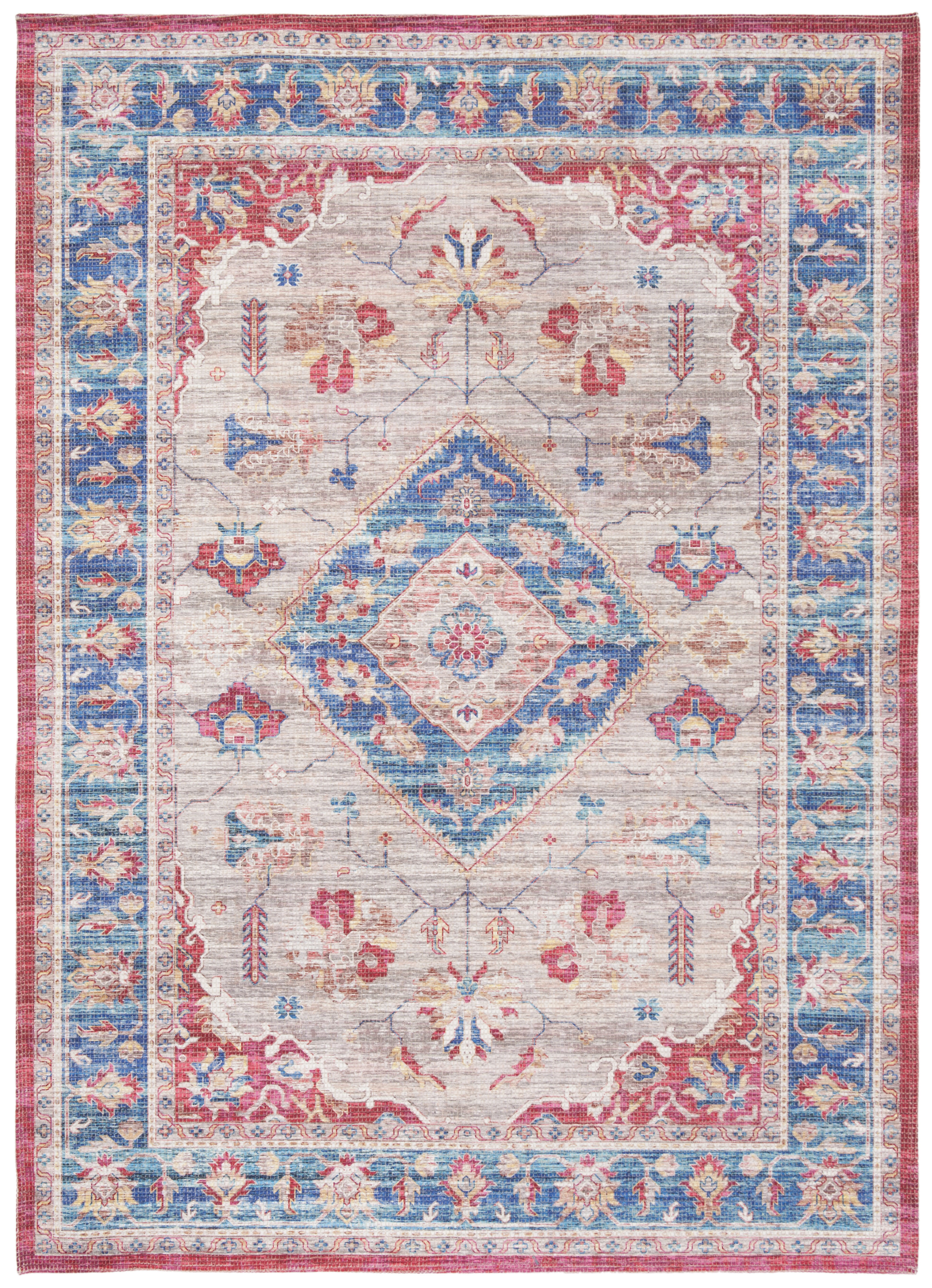 SAFAVIEH Saffron Cara Floral Bordered Area Rug, Rust/Ivory, 4' x 6'
