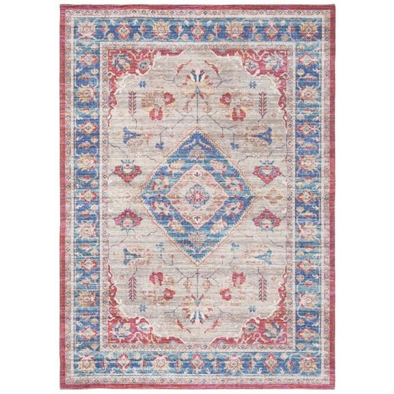 SAFAVIEH Saffron Cara Floral Bordered Area Rug, Rust/Ivory, 3' x 5'