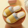 thumbnail image 1 of Pantuflas de lino para las cuatro estaciones, japonesas, para parejas, para hombres y mujeres, para interiores, con suelo de madera, para el hogar, pantuflas de tela, 1 of 6