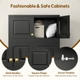thumbnail image 3 of 15" Wall Mounted Storage Cabinet, Small Armoire Wardrobe Closet, Small Hanging Cabinet for Bedroom School, Employee, Gym, Armarios De Ropa para Dormitorio, Assembly Required, Black, 3 of 7