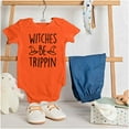 thumbnail image 3 of Halloween Witches Be Trippin Pun Bodysuit Jumper Girls Infant Baby Brisco Brands NB, 3 of 6
