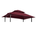 thumbnail image 1 of 8' x 5' Grill Gazebo Replacement Canopy, Replacement Canopy Top Cover, Double Tiered Replacement Canopy, BBQ Gazebo Roof Top, Burgundy, 1 of 4