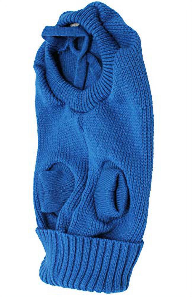 Dog Sweater Knitted Pullover Warm Winter Clothing Blue Small Medium - image 2 of 3