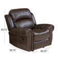 thumbnail image 4 of GDF Studio Hetel Contemporary Upholstered Gliding Recliner, Dark Brown Faux Leather, 4 of 5
