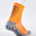 thumbnail image 6 of Elastic Anti-Shock Hygroscopic Thickened Towel Bottom Nylon Mid Tube Socks Stripe Soccer Socks Football Socks Sports Socks Men Women Socks ORANGE, 6 of 8