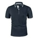 thumbnail image 1 of Camiseta informal de manga corta con cuello vuelto y dos tonos para hombre: transpirable, corte ajustado, ideal para el verano, versátil con pantalones cortos o vaqueros., 1 of 4