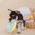 thumbnail image 2 of Juguete para perros, juguete para masticar con rosquillas de peluche interactivo, suave seguro para perros, amarillo Feliz Sencillez, 2 of 5