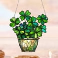 thumbnail image 4 of Stained Glass Window Green Clovers Sun Catchers Colorful Window Panel Bless Suncatchers Decors Home Decors, 4 of 8