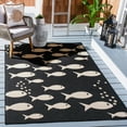 thumbnail image 4 of SAFAVIEH Courtyard Trena Fishes Indoor/Outdoor Area Rug, Black/Beige, 6'7" x 6'7" Square, 4 of 6