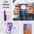 thumbnail image 4 of Design for Samsung Galaxy S21 FE Case Magnetic[Compatible with Magsafe], Translucent Matte Back Full Protective Shockproof Cover Anti-Scratch Phone Case for Galaxy S21 FE 5G, Deep Purple, 4 of 8
