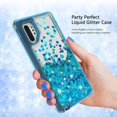 thumbnail image 3 of Case for Samsung Galaxy S20 Plus, Liquid Glitter Waterfall Bling Protective Case for Galaxy S20 Plus Case - Teal/Clear, 3 of 5