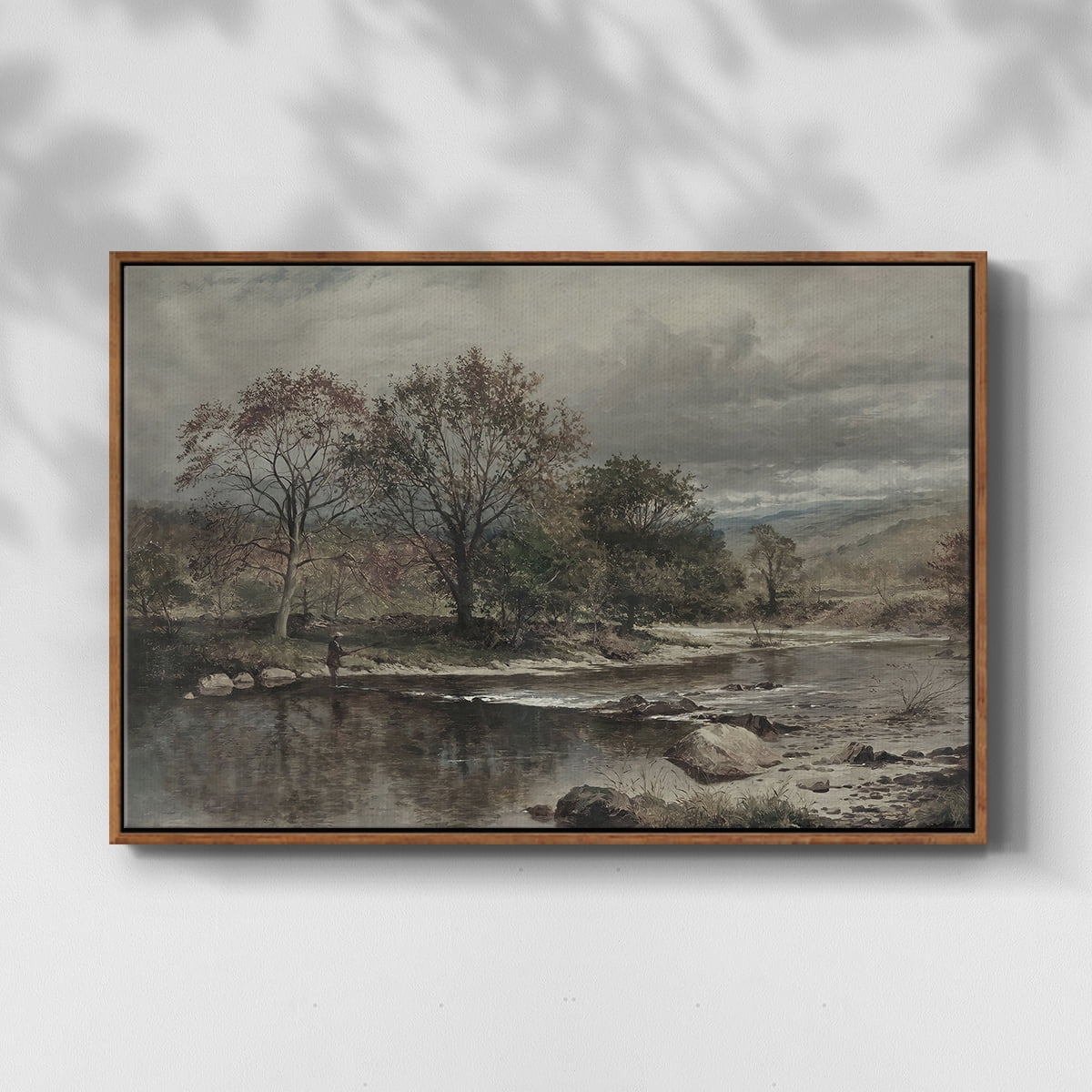 Vintage Landscape-XXV By Wexford Home Framed in Walnut Wood Gallery Wrapped Canvas 27 in. x 41 in.