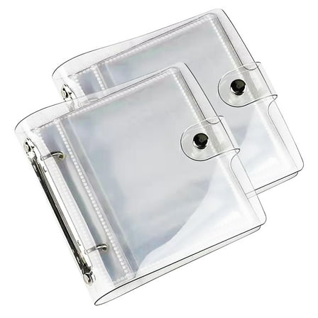 LELE LIFE 2 Pack Clear Loose-Leaf Photo Album 4x6, 2 Ring Book Binder with Transparent Cover, Small Picture Album with 25 Clear Pages Hold 50 per Book