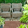 thumbnail image 2 of Outsunny 11 Pcs 12" x 12" Plastic Interlocking Deck Tiles for Patio, Brown, 2 of 10