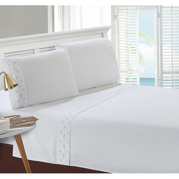 Montego Bay Seagull Embroidered Pillowcase Pair