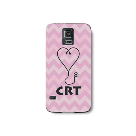 Cover Crt - Medical CRT Pink Chevron Pattern Stethoscope Heart Print Phone Case for the Samsung S6 Edge - Fashion Certified Respir