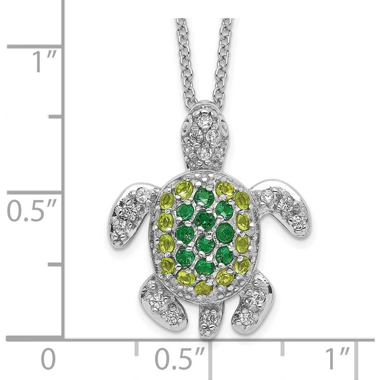 Cheryl M Sterling Silver CZ Turtles Necklace Cheryl M Sterling Silver CZ Turtles Necklace