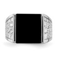 thumbnail image 5 of Sterling Silver Rhodium-plated Men's Onyx Ring, 5 of 6