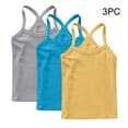 thumbnail image 4 of ZACPNCV Girls Undershirts 3 Pack Toddler Camisole Cotton Adjustable Straps Sleeveless Cami Dance Tank Tops for Girls Multicolor 6-7 Years, 4 of 9