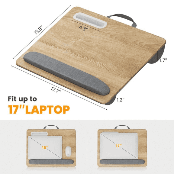 Flycity Portable Lap Desk with Pillow Cushion – Fits Up to 17" Laptops,Lightweight Laptop Tray for Home,Office,Travel - SIZE: 45*35 cm