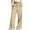 Khaki, variant on HAiming Womens Straight Wide Leg Pants Drawstring Elastic High Waisted Sweatpants Casual Loose Trousers with Pocket