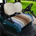 thumbnail image 2 of Golf Cart Seat Covers for 2 Seater,Blue Brown Microfiber Cart Seat Towel Blanket,Farmhouse Wood Grain Vintage Vertical Striped Absorbent NonSlip Bench Seats Protector for Golf Course 51"x31", 2 of 9