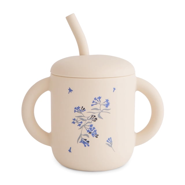 Vaso de Entrenamiento Mushie Flores Lila Silicona 175 ml 6M+