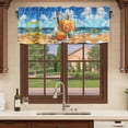 thumbnail image 6 of Coastal Pumpkins Curtain Valances for Windows, Kitchen Valance Window Treatments Panel 2 Pack, Fall Nautical Starfish Beach Rod Pocket Short Curtains for Bathroom Bedroom 42 x 18 Inch, 6 of 8