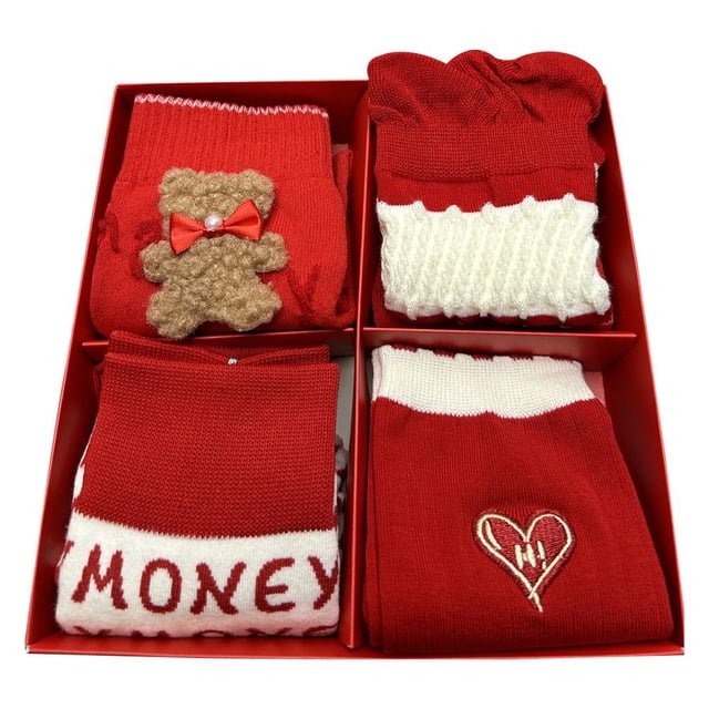 Wartleves ¿Caja de regalo de calcetines navideños rojos para mujer?
