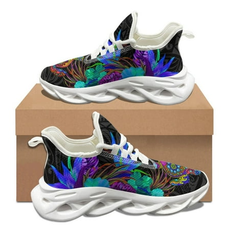 

Vintage Turtle Polynesian Frangipani Designer Flats Women Breathable Comfortable Lace-up Walking Shoes Fashion Sneakers Female