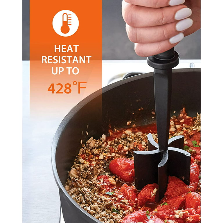 Homgreen Meat Chopper, Heat Resistant Meat Masher for Ground Beef, Hamburger  Meat, 5 Curve Blade Hamburger Chopper, Ground Meat Smasher Ground Beef  Chopper, Chop Kitchen Tool & Meat Browning Utensil 