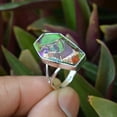 thumbnail image 6 of Multi Copper Turquoise Coffin Ring, Genuine 925 Sterling Silver, Natural Healing Stone Ring, Western Ring, Anniversary Gifts For Women, Birthday Gifts (Multi Copper Turquoise), 6 of 7
