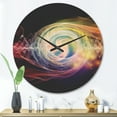 thumbnail image 2 of Designart 'Abstract Bright Wave Particle in Air on Black ' Modern Wood Wall Clock, 2 of 5