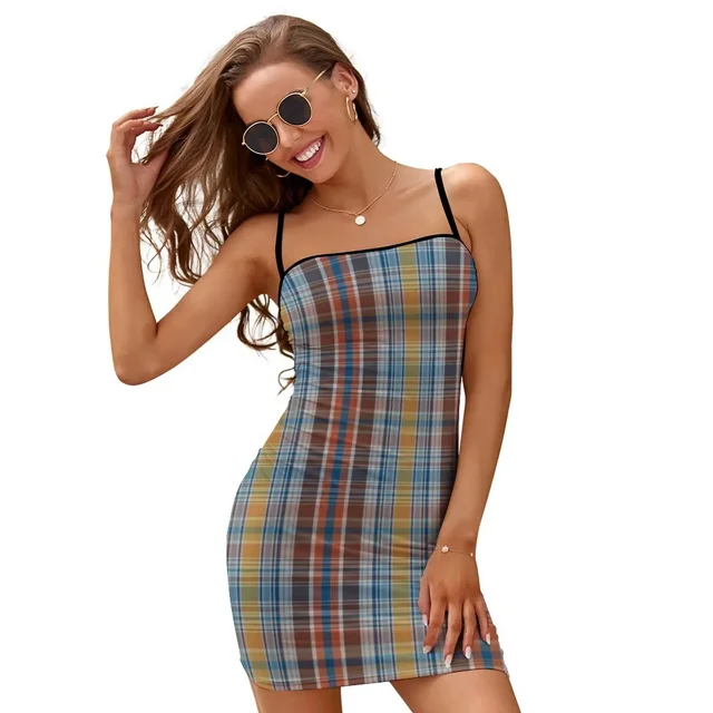Robe Slip Bordure de Botte Madras Robe Mignonne Robes de Luxe Robes pour Femmes 2024 designer de Luxe Fête