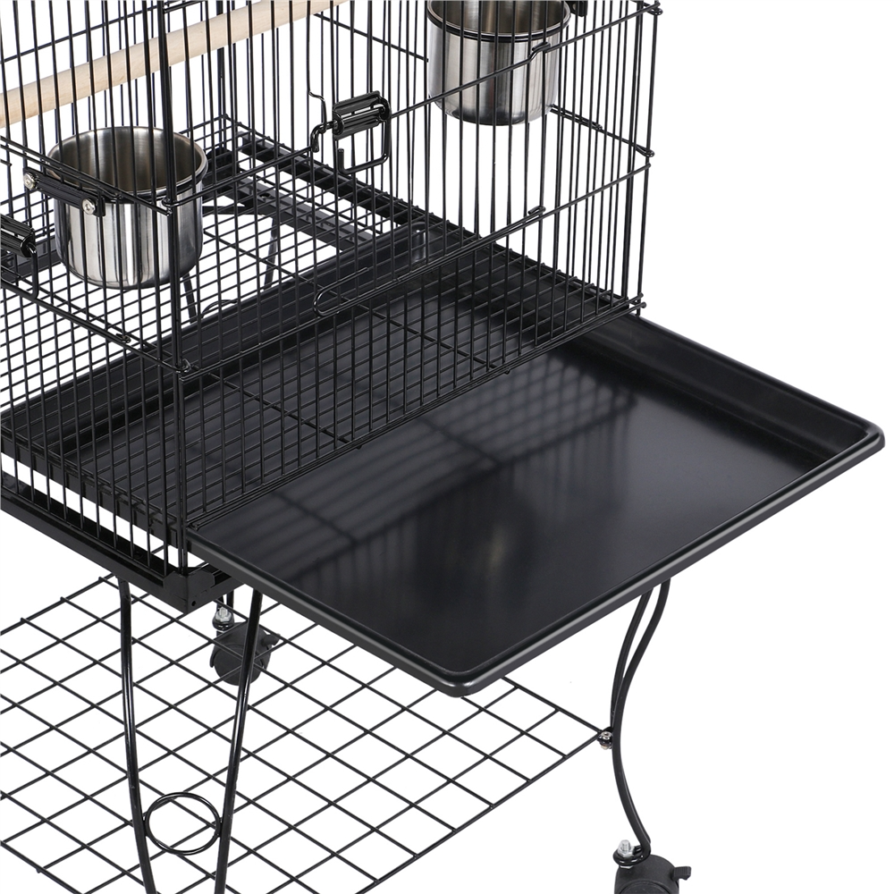 Yaheetech 55.1" Rolling Metal Bird Cage with Stand, Black photo 5