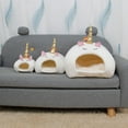 thumbnail image 2 of Adorable Unicorn Pet Sleep Cage Winter Warm Pet Bed for Hamster Rabbit Squirrel (White, Size M), 2 of 7