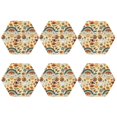 thumbnail image 2 of Balery 6 Pcs Mushrooms And Rainbows Peaceleather Coasters Set, Drink Table Cup Coasters For Living Room Kitchen Coffee Decor, 2 of 9