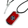 thumbnail image 2 of Rustic Distressed Tennessee State Flag Military Dog Tag Pendant Necklace with Cord, 2 of 4