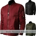 thumbnail image 5 of Ma Croix Mens MA-1 Bomber Lightweight Padded Jacket Outerwear, 5 of 5