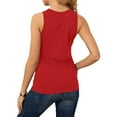 thumbnail image 2 of Women's Undershirts, Summer Fashion Casual Round Neck Loose Casual Solid Color Sleeveless T Shirt For Women Red, 2 of 7
