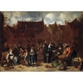 thumbnail image 2 of Sybrand van Beest 14x11 Gold Ornate Wood Frame and Double Matted Museum Art Print Titled - Vegetable Market (1646), 2 of 4