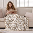 thumbnail image 4 of Joyfy Sand Leopard Knitted Throw Blanket 50x60 Inches, Cozy Soft Throw for Couch, Bed, Sofa - Cute Aesthetic Room Decor and Gift for Women, Mom, Girls, Mothers Birthday, 4 of 10
