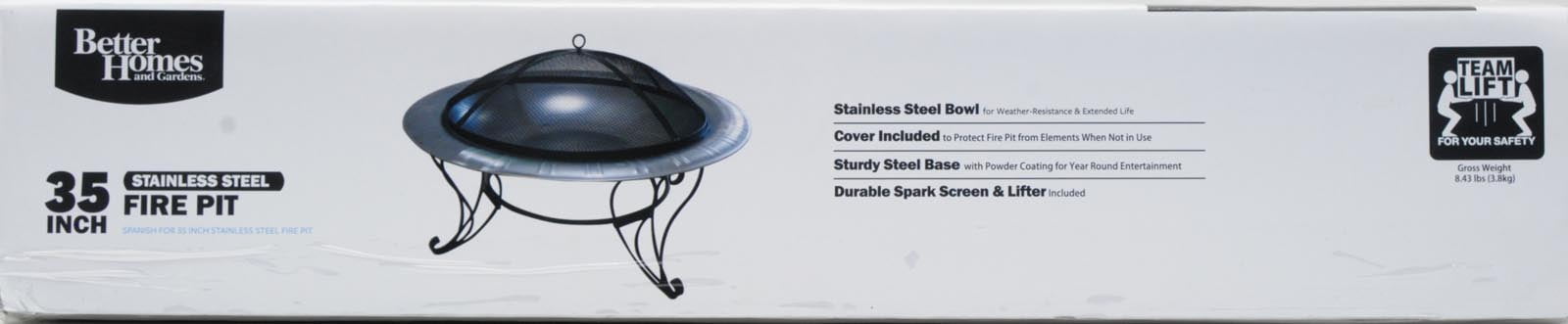 Better Homes And Gardens Stainless Steel Fire Pit 35 Walmart Com